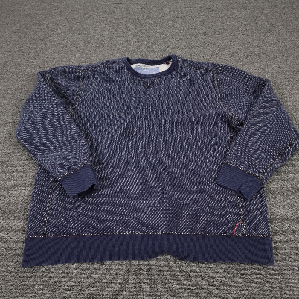 Tommy Bahama Sweater Mens XL Blue Crewneck‎ Pullover 100% Cotton Knit Textured